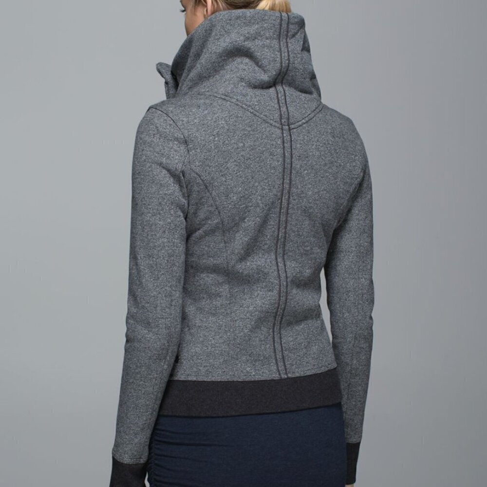LULULEMON Karmacollected Jacket Heathered Speckled Black Women's 8 Zip Collared - Picture 2 of 12